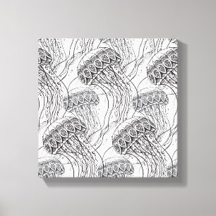 Jelly Fish Doodle 6 Canvas Print