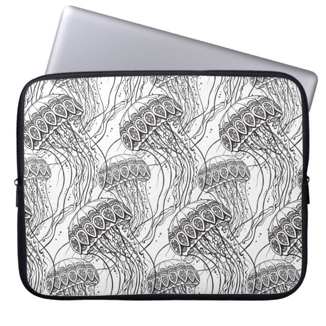 Jelly Fish Doodle Laptop Sleeve (Front)
