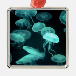 jelly fish glowing metal ornament