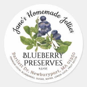 Jelly Label Vintage Homemade Blueberry Preserves