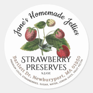 Jelly Label Vintage Homemade Strawberry Preserves