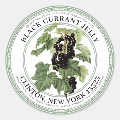 Jelly Label with Native Black Currant Illustration