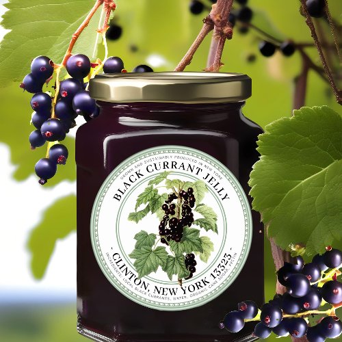 Jelly Label with Native Black Currant Illustration