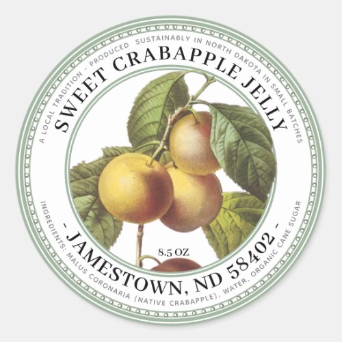 Jelly Label with Native Crabapples Illustration