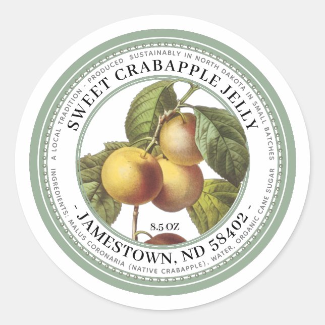 Jelly Label with Native Crabapples Illustration (Front)