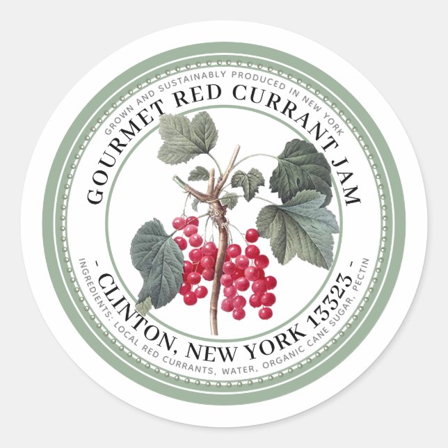 Jelly Label with Native Red Currant Illustration (Front)