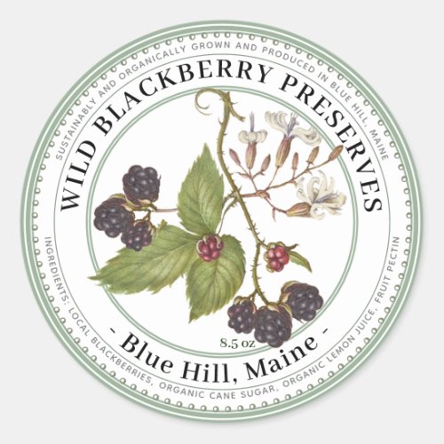 Jelly Label with Vintage BLACKBERRY Illustration