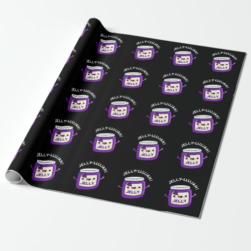 Jelly_llujah Funny Jelly Pun Dark BG Wrapping Paper