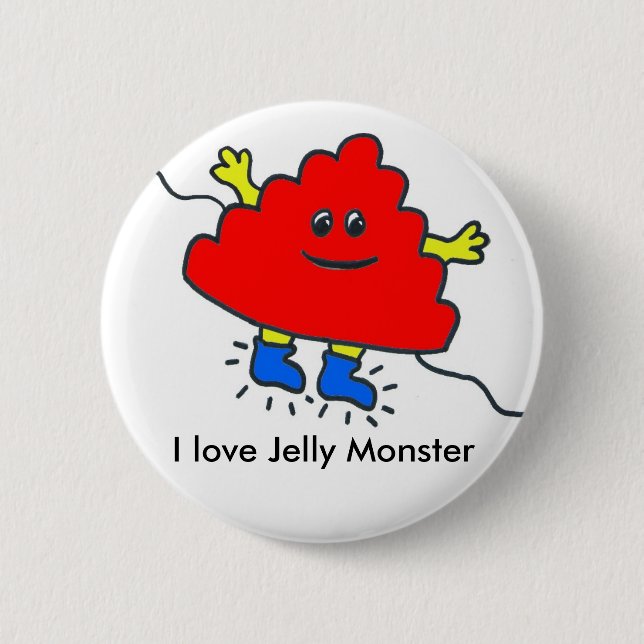 Jelly Monster badge Pinback Button (Front)