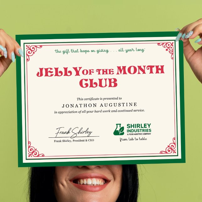 Jelly of the Month Certificate Poster (Creator Uploaded)