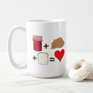 Jelly + Peanut Butter + Bread = Love Heart Coffee Mug