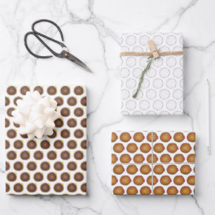 Jelly Powdered Boston Cream Filled Doughnut Donuts Wrapping Paper Sheets