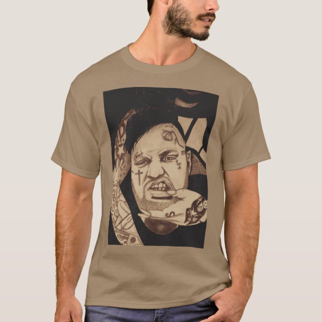 Jelly Roll Hand Drawn Portrait retro T-Shirt (Front)
