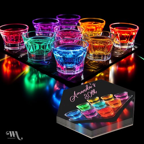 Jelly Shots  Adult Cocktail Birthday Paper Coaster