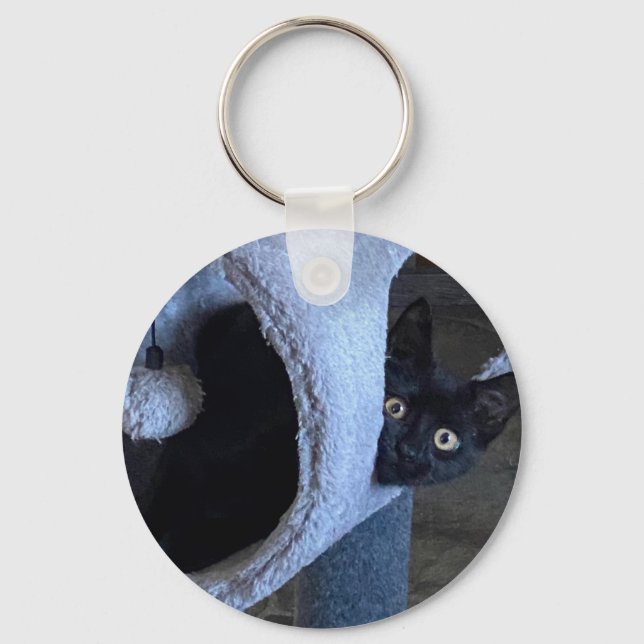 Jellybean - Black Rescue Kitty Keychain (Front)