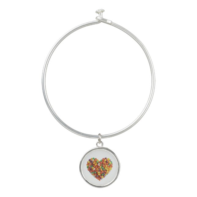 Jellybeans Heart Bangle Bracelet (Front)
