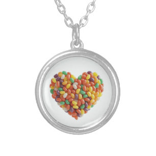 Jellybeans Heart Silver Plated Necklace