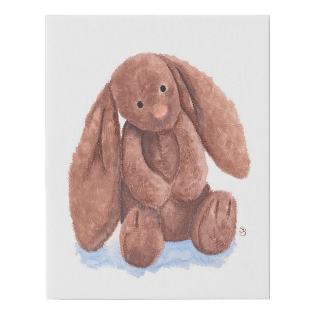 Jellycat Bunny painting Faux Canvas Print (Front)