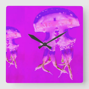 JELLYFISH 5 SQUARE WALL CLOCK