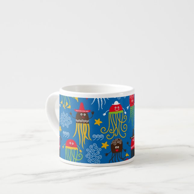Jellyfish and Octopus Espresso Cup (Front Left)