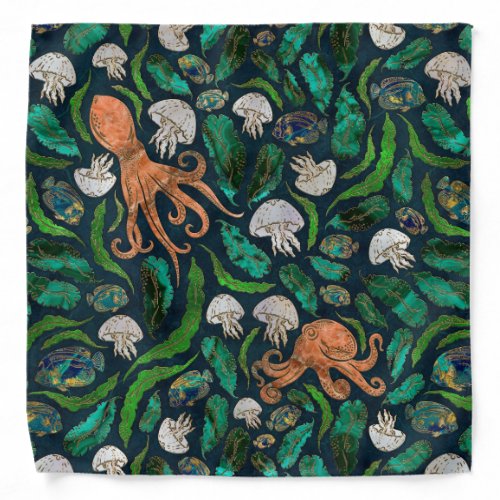 Jellyfish and Octopus Pattern Bandana