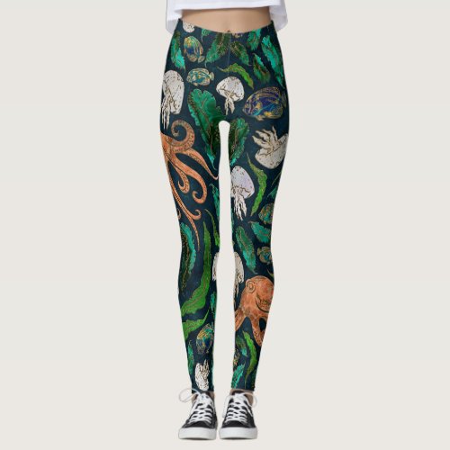 Jellyfish and Octopus Pattern Leggings