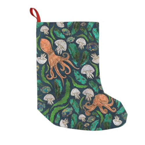 Jellyfish and Octopus Pattern Small Christmas Stocking