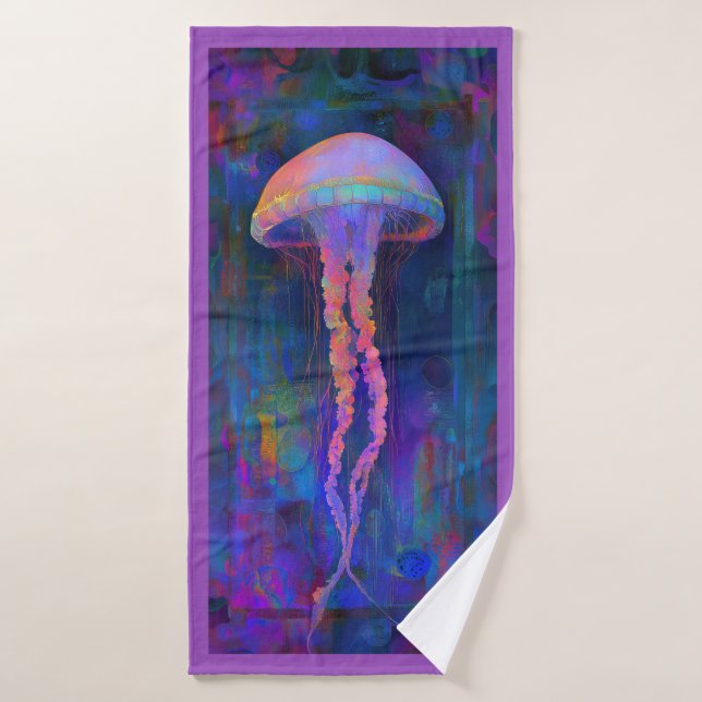 Jellyfish Artwork Beach Towel (Bath Towel)
