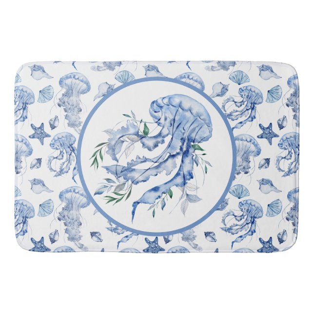 Jellyfish At The Shore Bath Mat (Front)