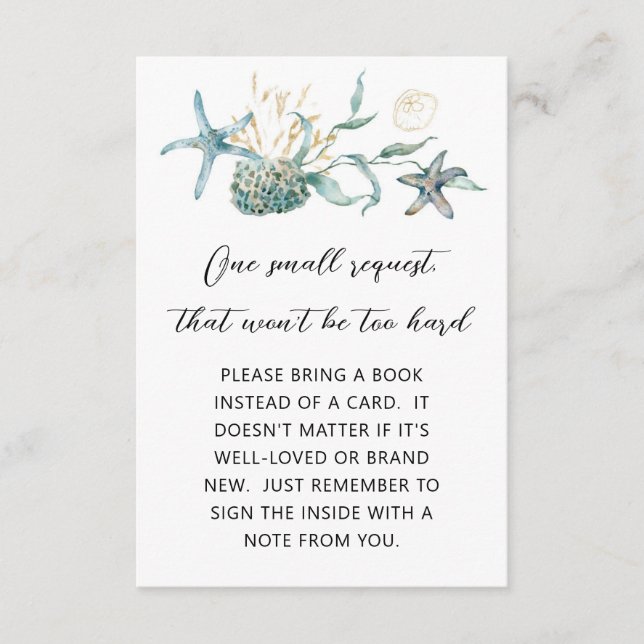 Jellyfish Baby Shower Book Request Enclosure (Front)