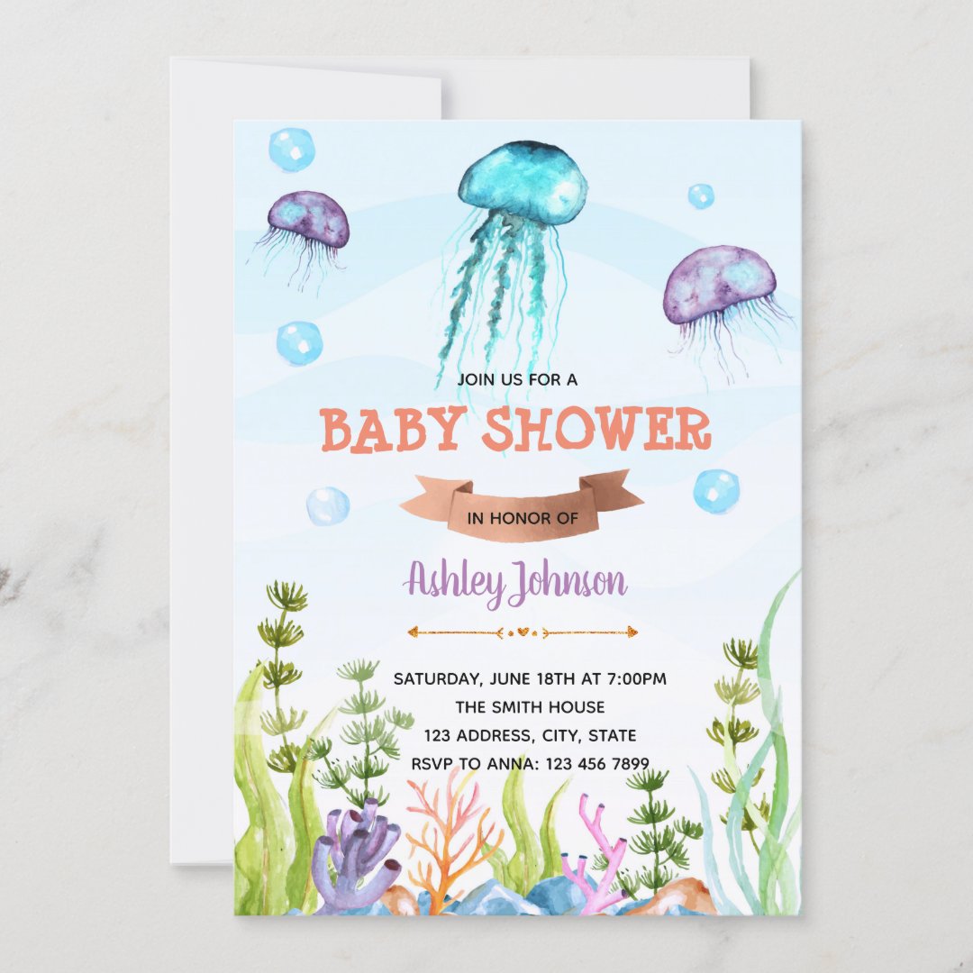 Jellyfish baby shower invitation Zazzle