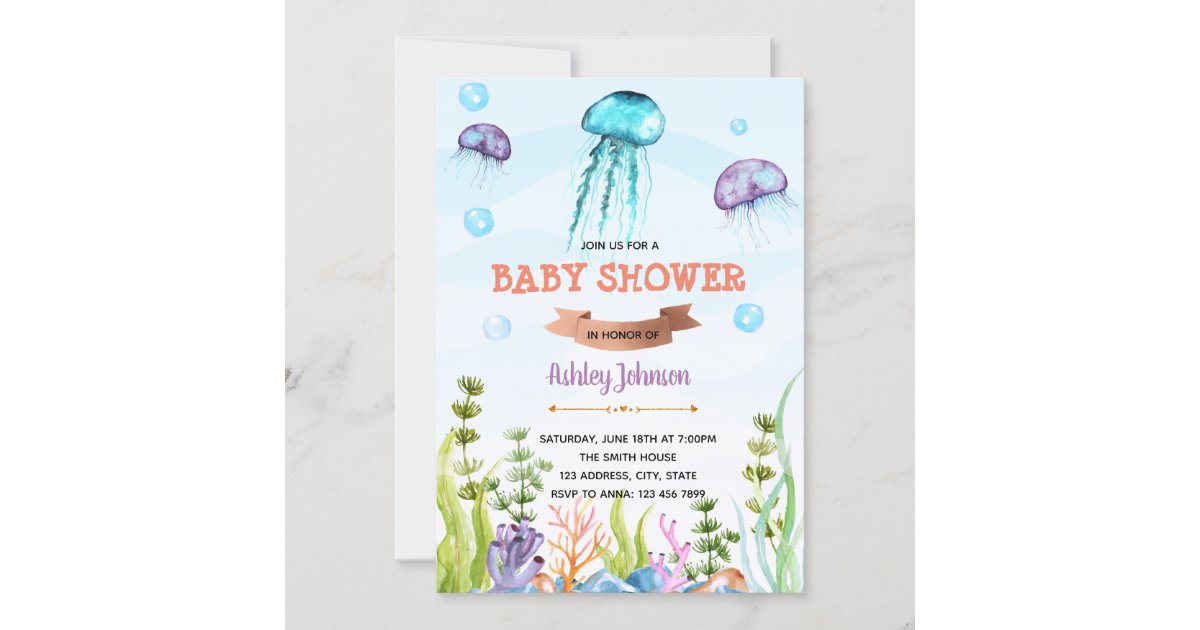 Jellyfish baby shower invitation Zazzle