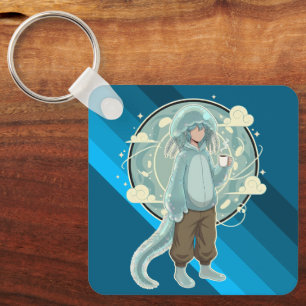 Jellyfish Boy Anime Coffee Art Keychain