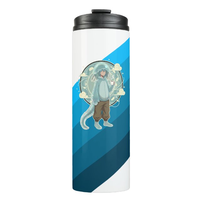 Jellyfish Boy Anime Coffee Art Thermal Tumbler (Front)
