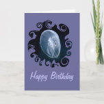 Jellyfish Bright Translucent Blue Birthday Card at Zazzle