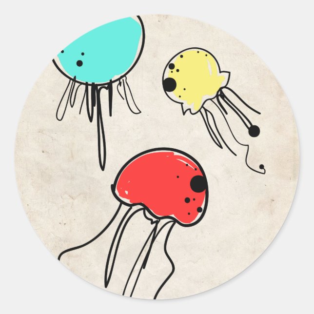 JellyFish Candy Classic Round Sticker (Front)