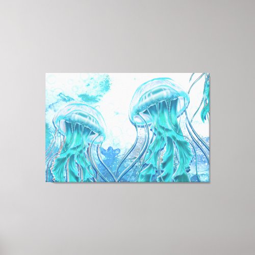 Jellyfish  Captivating Grace 45x30 Wrapped Canvas Print