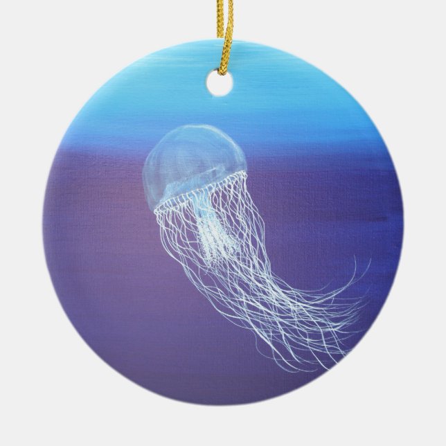 Jellyfish Ceramic Ornament (Front)