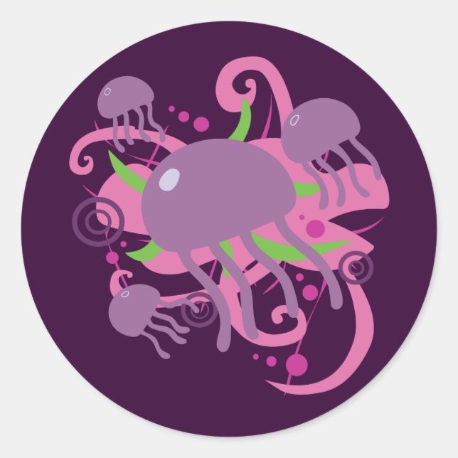 Jellyfish Classic Round Sticker (Front)