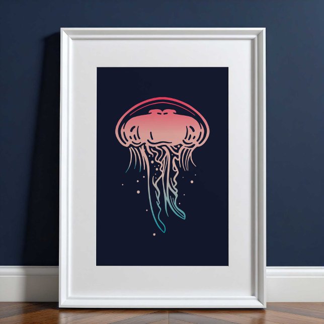Jellyfish Coastal Wall Art Poster Print | Wall Art (Jellyfish Coastal Wall Art Poster Print | Sea Creatures)