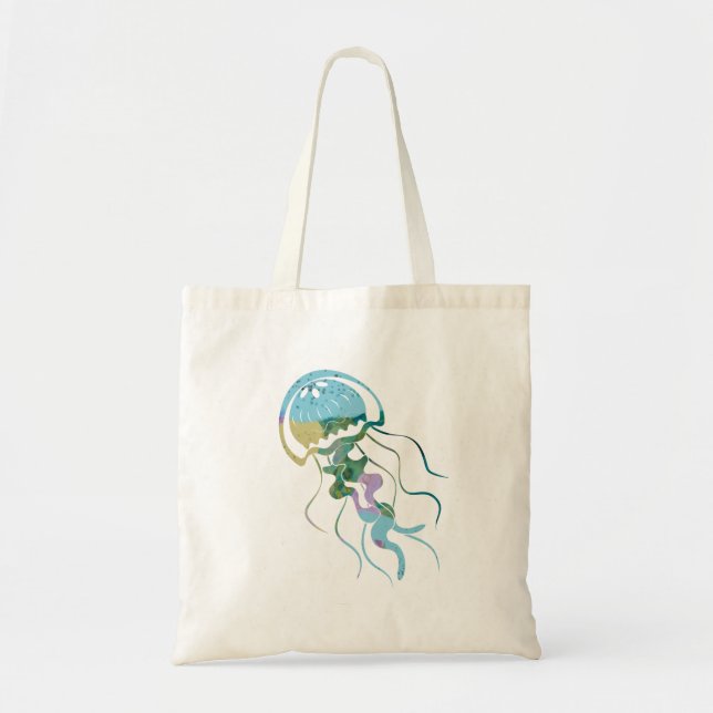 Jellyfish colorful shape tote bag (Front)