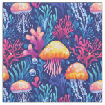 Jellyfish &amp; Coral Reef  Fabric