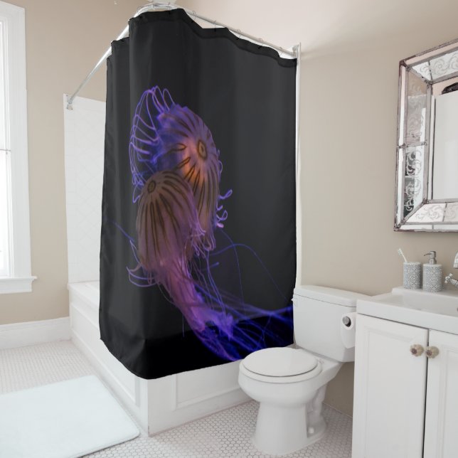 Jellyfish Dance Partners Shower Curtain (In Situ)