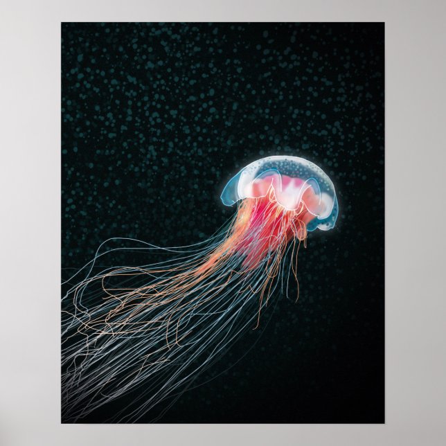 Jellyfish deep sea creature illustration print (Front)