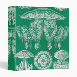 Jellyfish, Discomedusae by Ernst Haeckel 3 Ring Binder