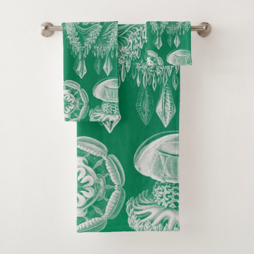 Jellyfish Discomedusae by Ernst Haeckel Bath Towel Set