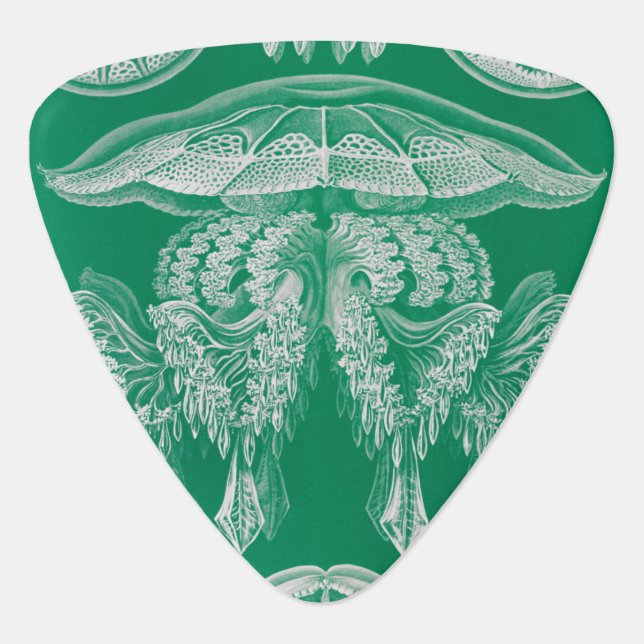 Jellyfish, Discomedusae  by Ernst Haeckel Guitar Pick (Front)