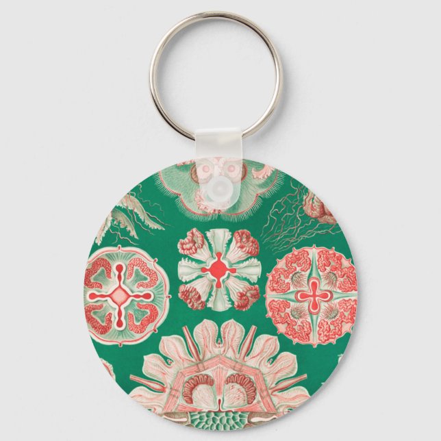 Jellyfish, Discomedusae by Ernst Haeckel Keychain (Front)