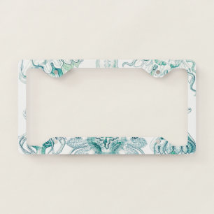 Jellyfish, Discomedusae by Ernst Haeckel License Plate Frame