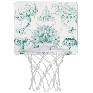 Jellyfish, Discomedusae by Ernst Haeckel Mini Basketball Hoop